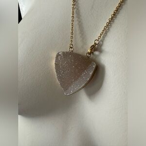 Druzy Crystal Gold Necklace by BCP Jewelry